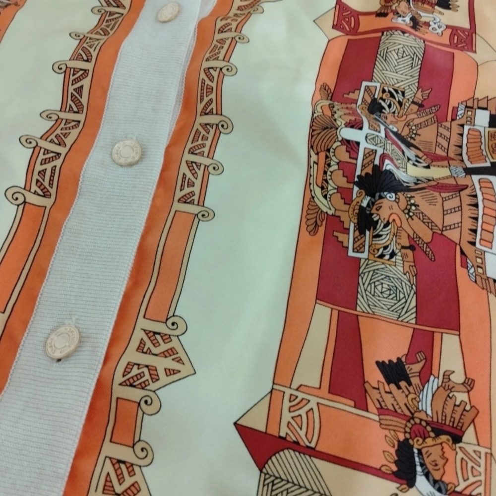 Hemes Colorful Button-Up Blouse Cotton/Silk - Picture 8 of 13